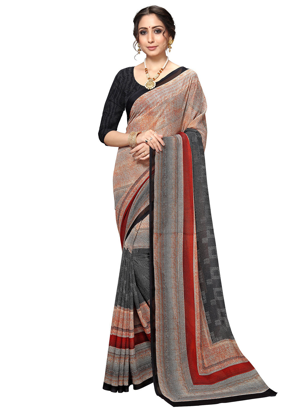 Women's Multicolor Georgette Printed Saree