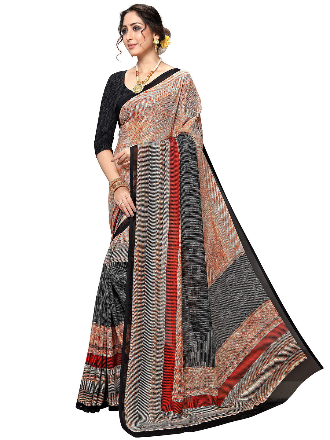 Women's Multicolor Georgette Printed Saree