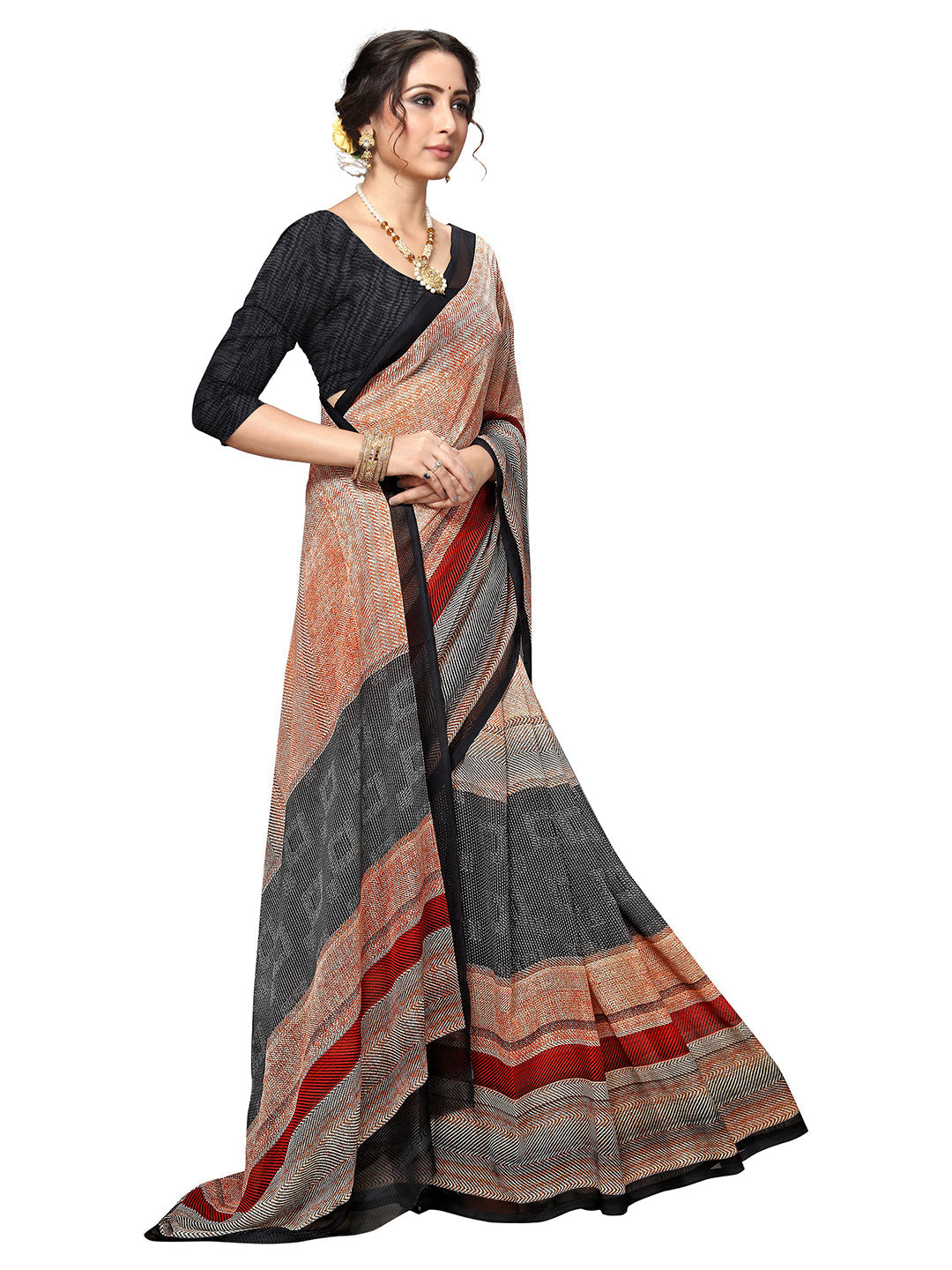 Women's Multicolor Georgette Printed Saree