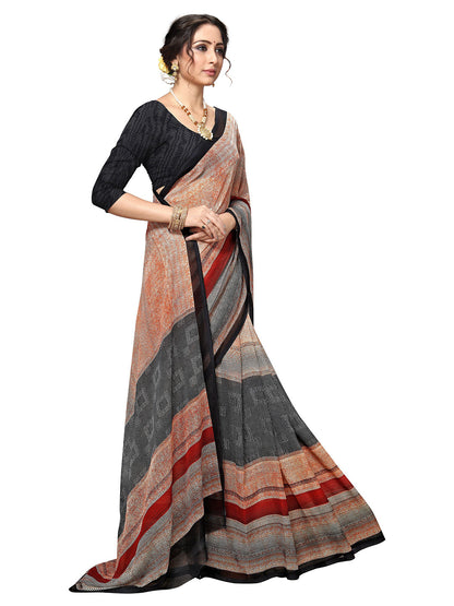 Women's Multicolor Georgette Printed Saree