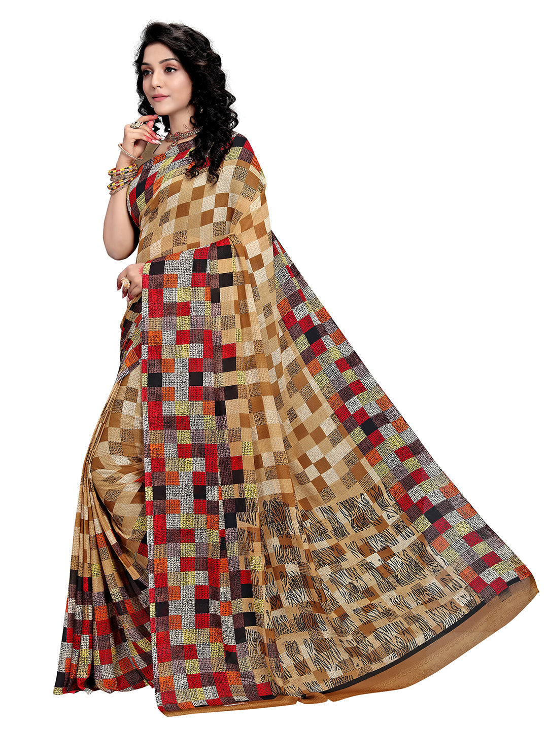 Women's Multicolor Georgette Printed Saree