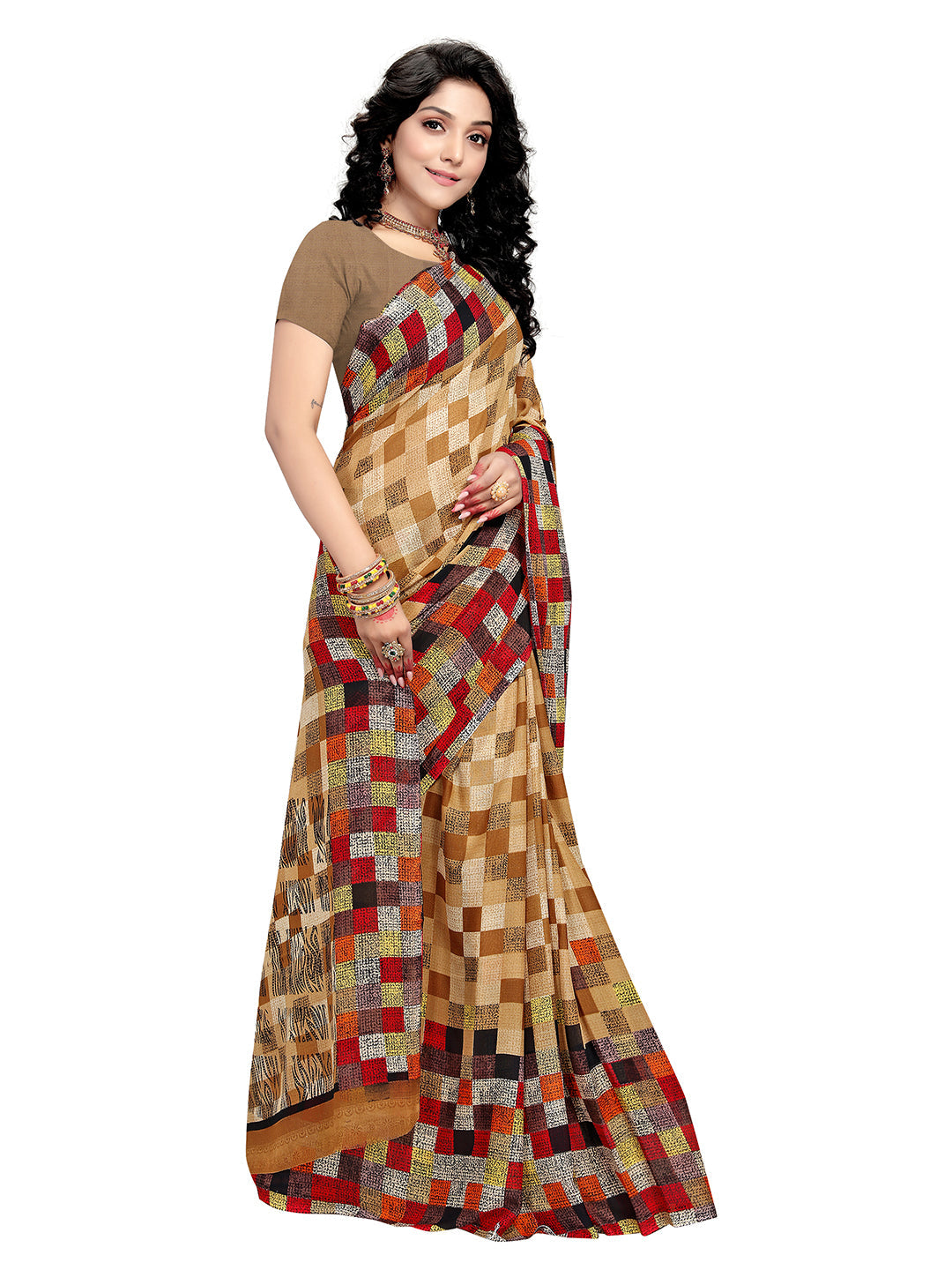 Women's Multicolor Georgette Printed Saree