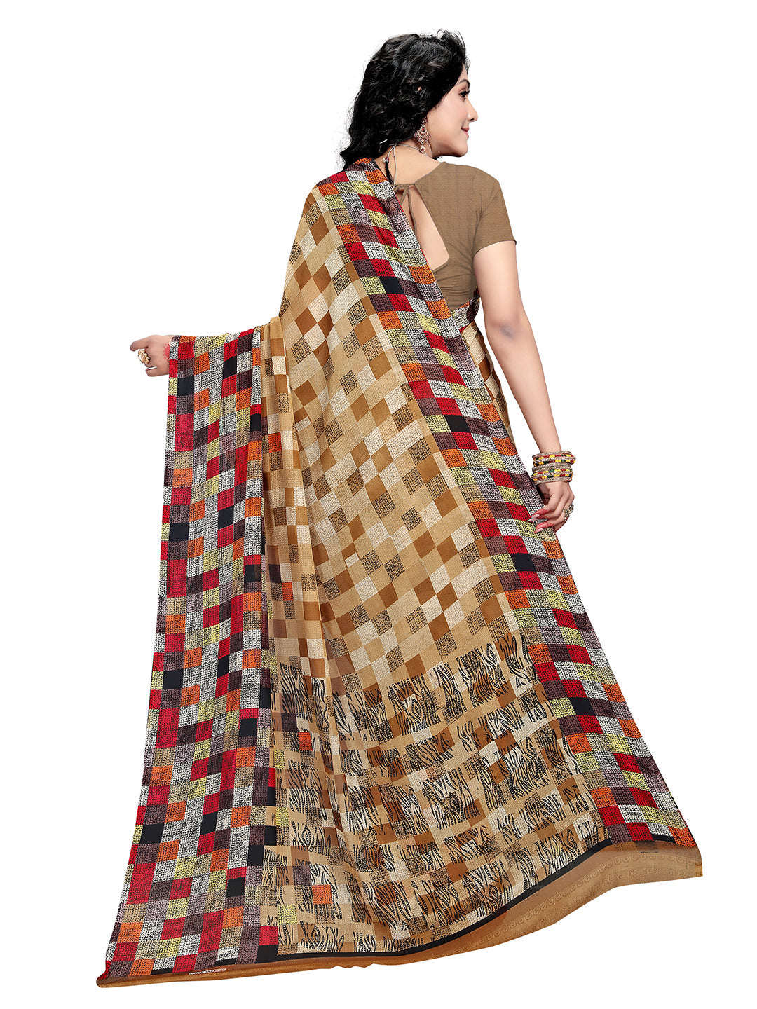 Women's Multicolor Georgette Printed Saree