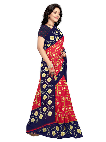 Women's Red Georgette Printed Saree