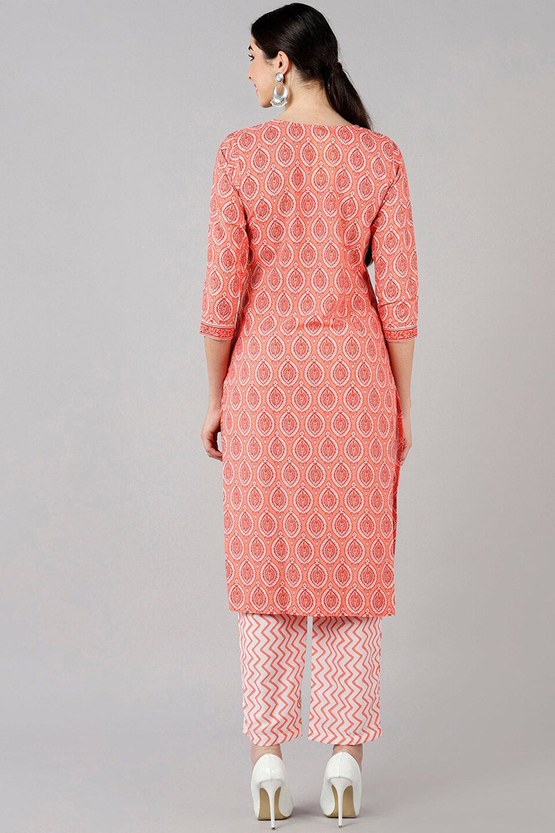 Women's Polyester Printed Kurta Pants Set