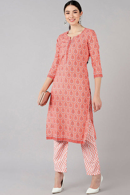 Women's Polyester Printed Kurta Pants Set