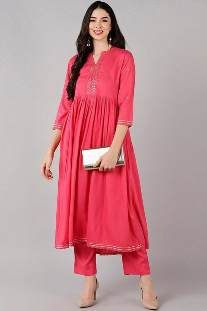 Women's Polyester Printed Kurta Pants Set