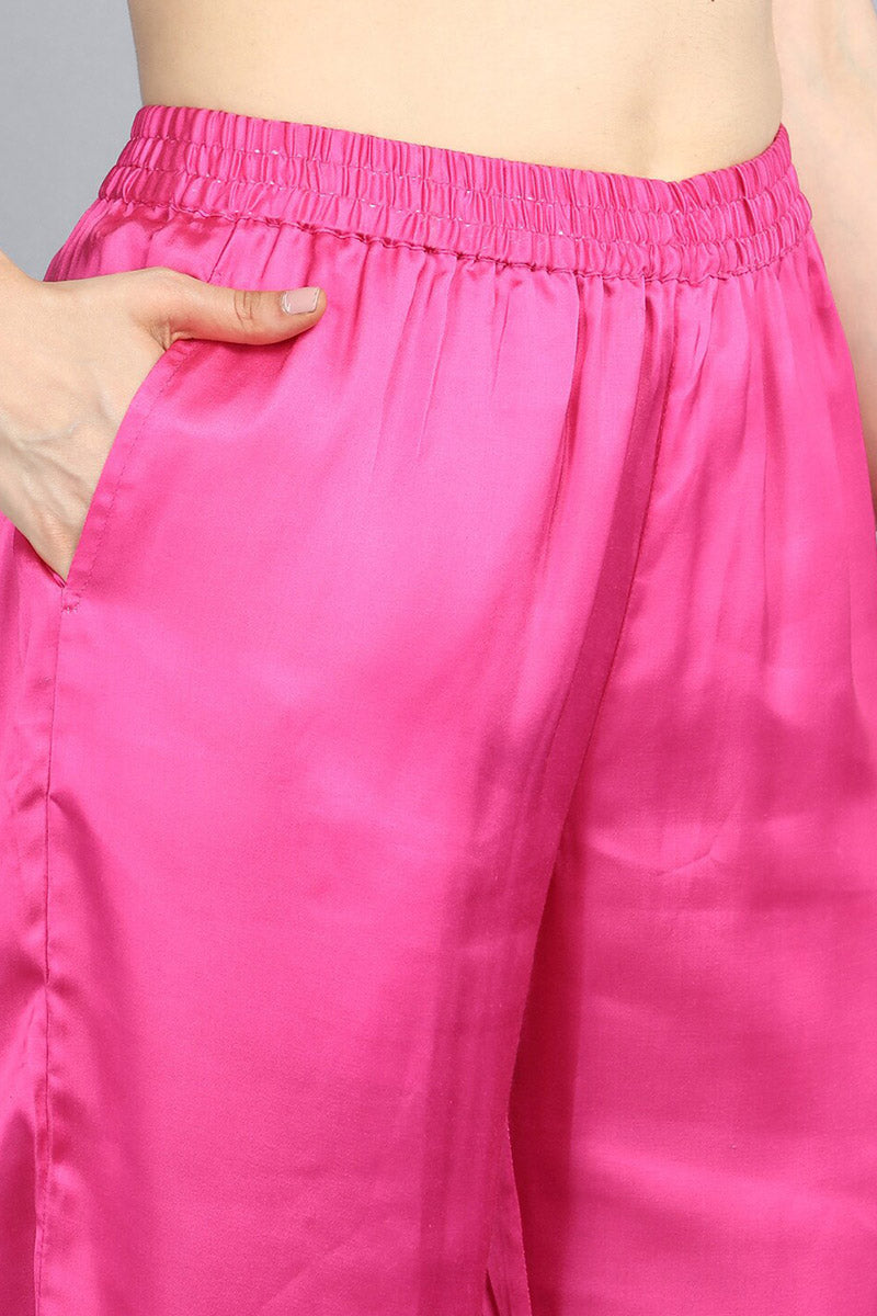 Women's Poly Chanderi Kurta Pant Dupatta Set