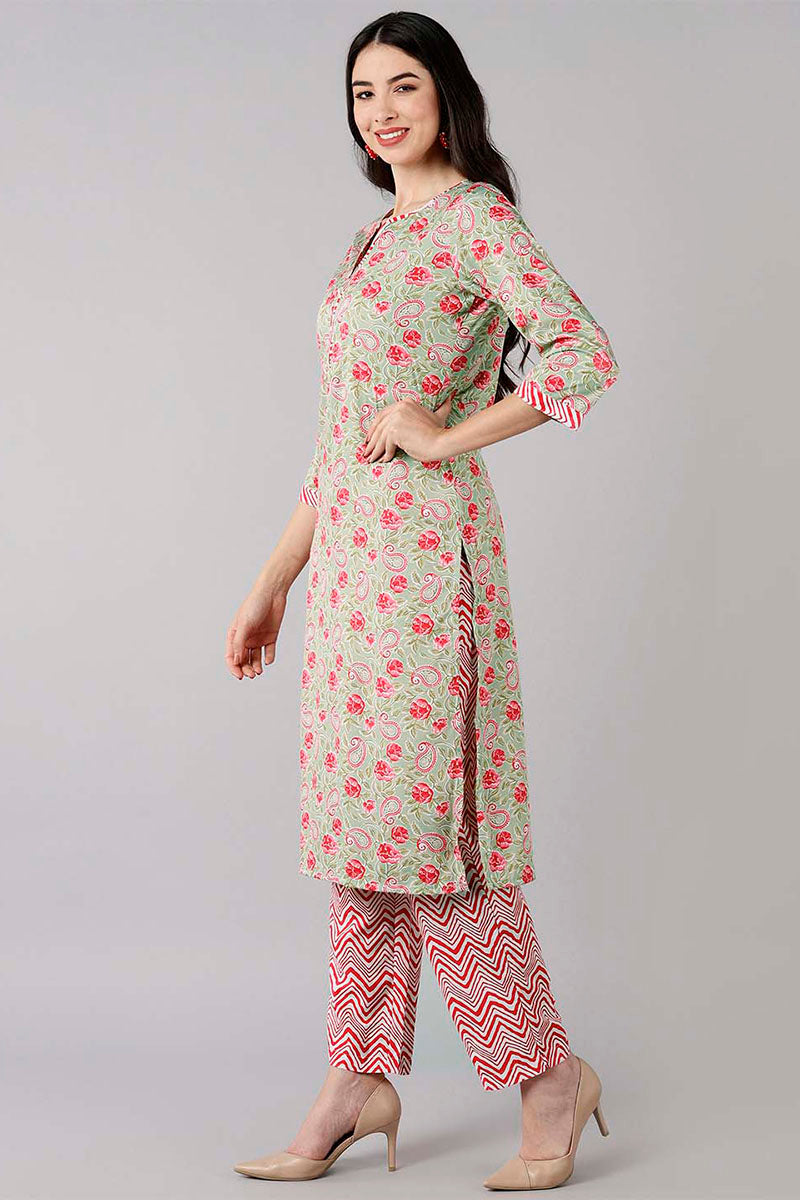 Women's Poly Crepe Printed Kurta Pants Dupatta Set