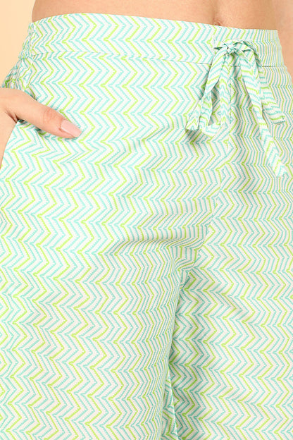 Women's Polyester Printed Kurta Pants Set