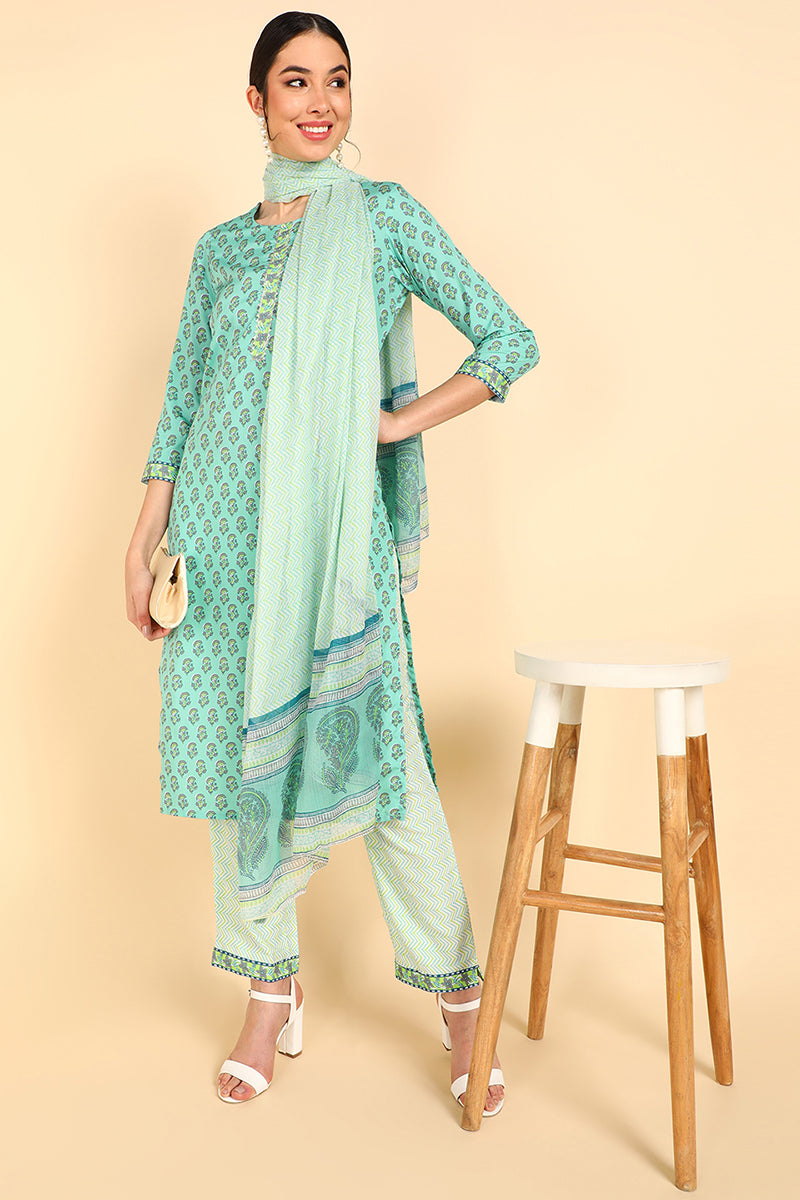 Women's Polyester Printed Kurta Pants Set