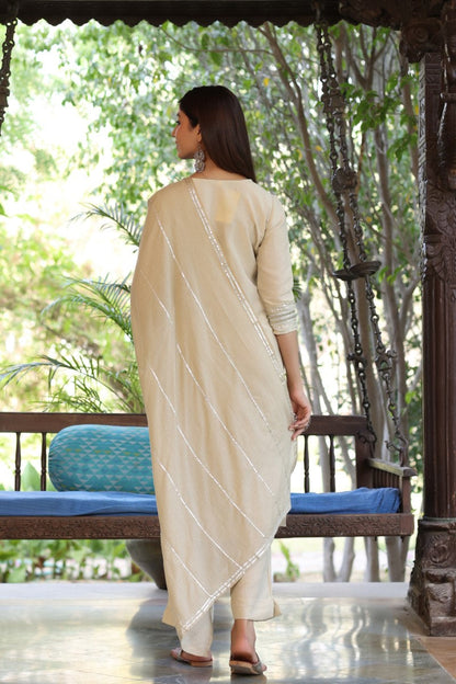 Women's Poly Silk Printed Kurta Pant Dupatta Set