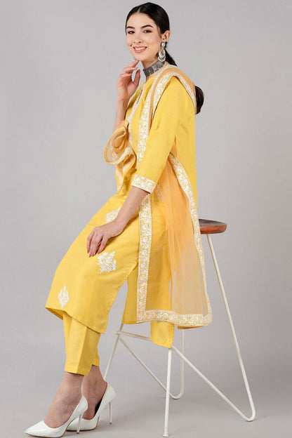 Women's Poly Silk Printed Kurta Pants Dupatta Set
