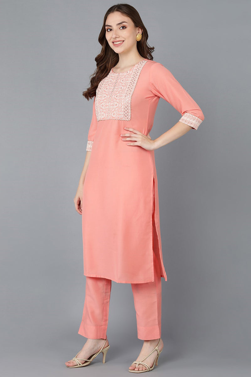 Women's Poly Silk Solid Kurta Pant Dupatta Set