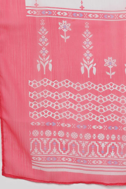Women's Poly Crepe Printed Kurta Pants Dupatta Set