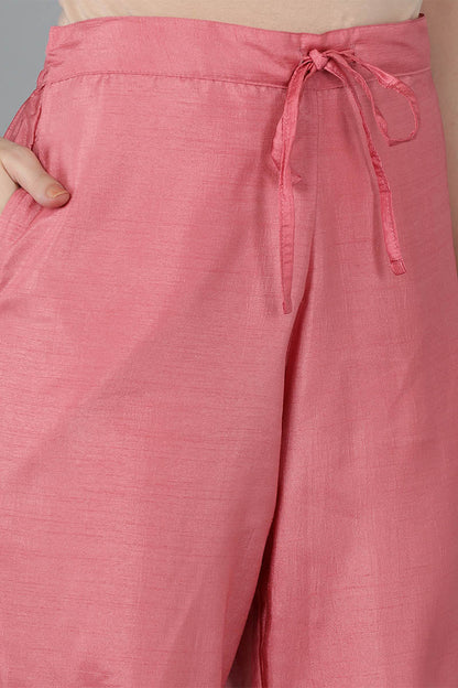 Women's Poly Silk Yoke Design Kurta Pants With Dupatta