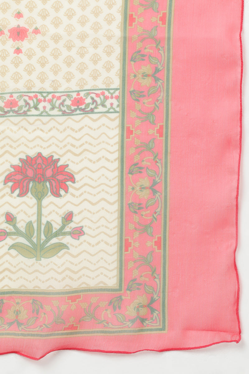 Women's Polyester Floral Printed Kurta Pant With Dupatta
