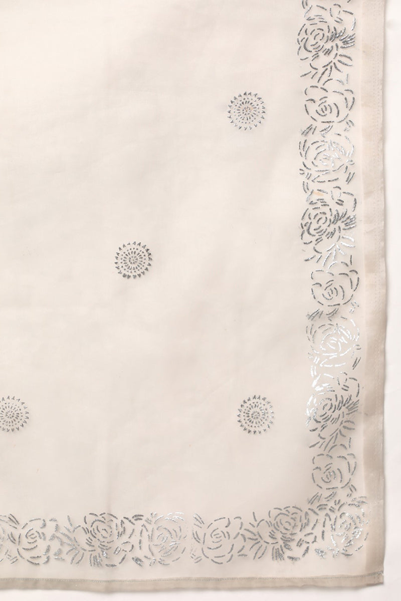 Women's Poly Silk Embroidered Kurta Pants Dupatta Set