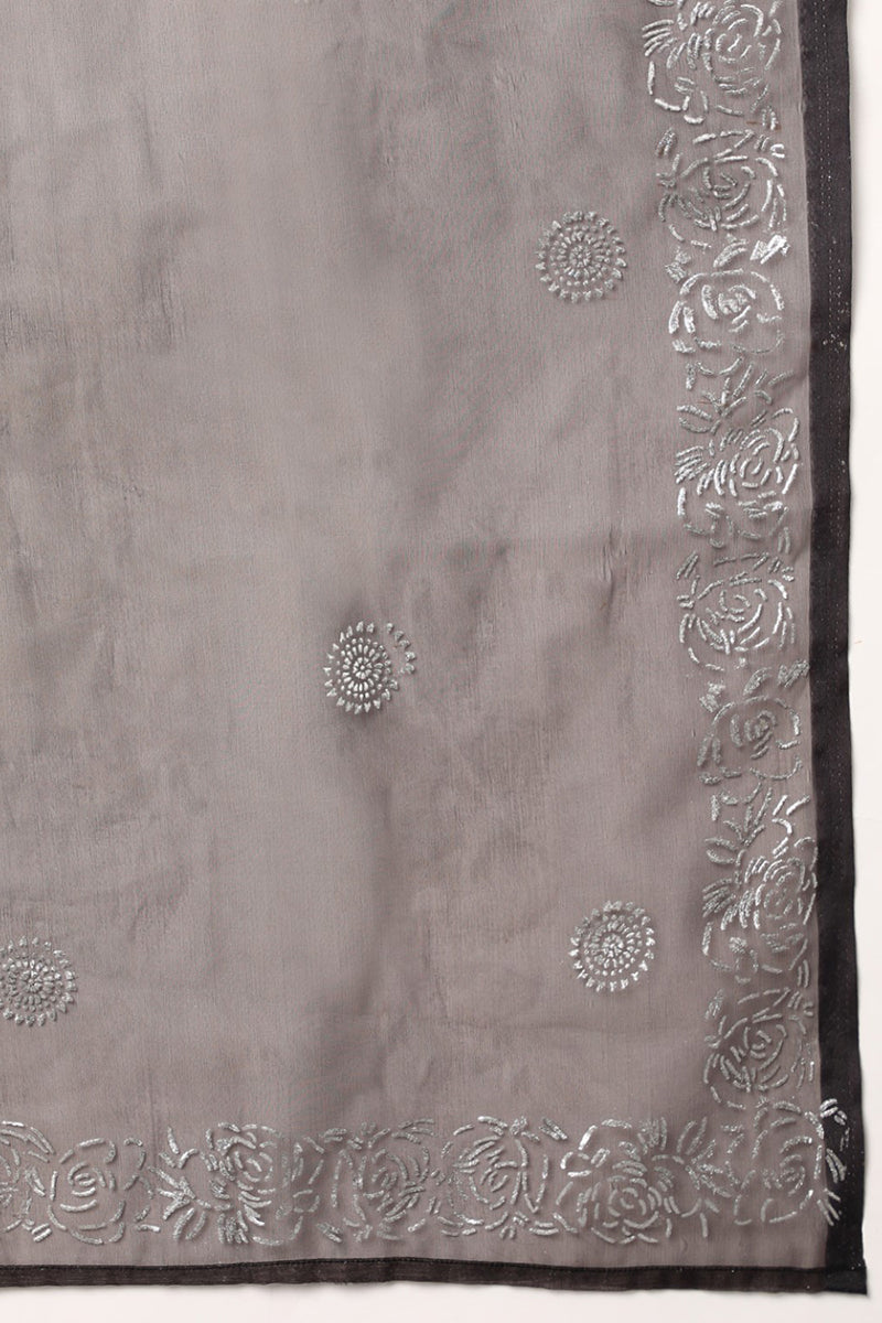 Women's Poly Silk Embroidered Kurta Pants Dupatta Set