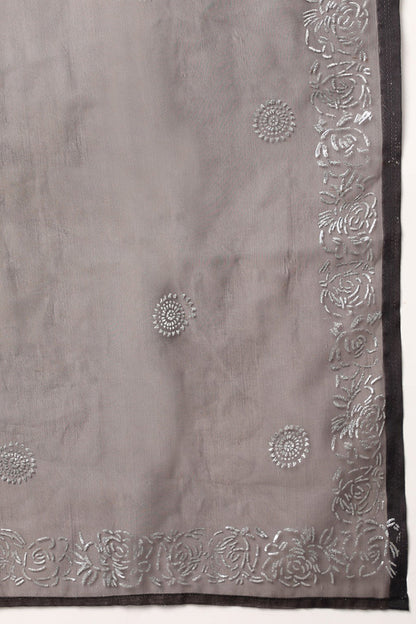 Women's Poly Silk Embroidered Kurta Pants Dupatta Set