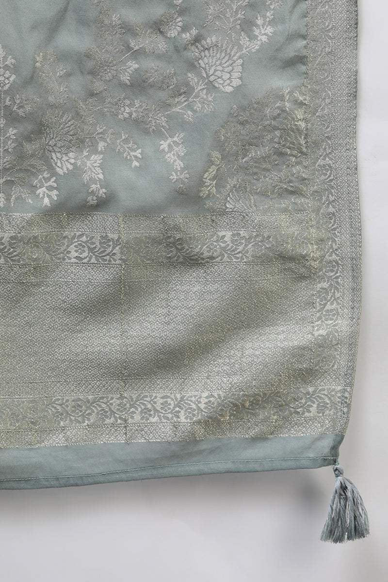 Women's Poly Silk Embroidered Kurta Pant With Dupatta