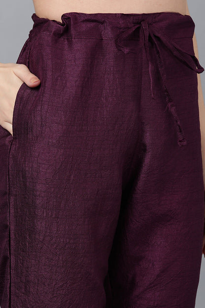 Women's Poly Silk Yoke Design Kurta Pants With Dupatta