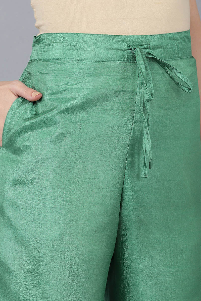 Women's Poly Silk Solid Kurta Kurta Pants With Dupatta