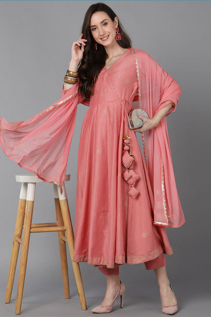 Women's Poly Silk Solid Kurta Pants With Dupatta