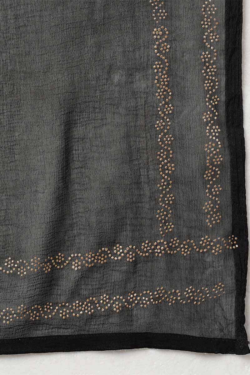 Women's Silk Blend Yoke Design Kurta Pants With Dupatta