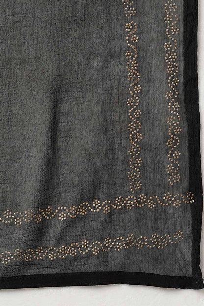 Women's Silk Blend Yoke Design Kurta Pants With Dupatta