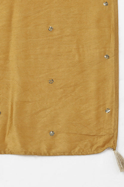 Women's Silk Blend Solid Kurta Pants With Dupatta