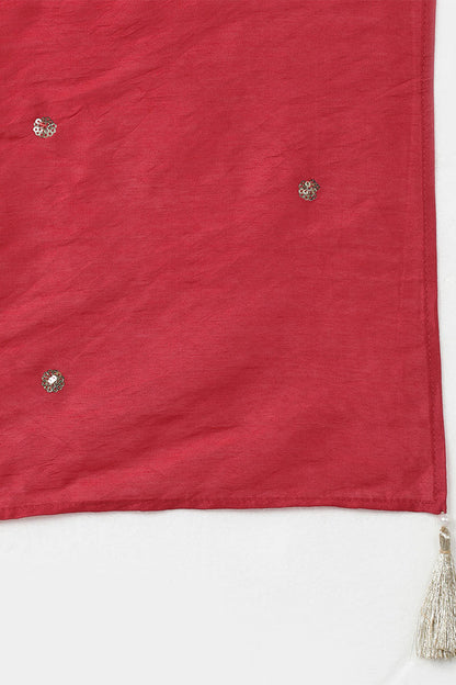 Women's Silk Blend Solid Kurta Pants With Dupatta