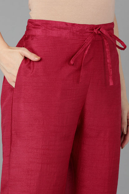 Women's Poly Silk Yoke Design Sequinned Kurta Pants With Dupatta