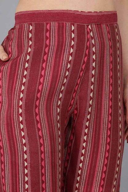 Women's Chanderi Silk Yoke Design Abstract Printed Kurta Pant With Dupatta