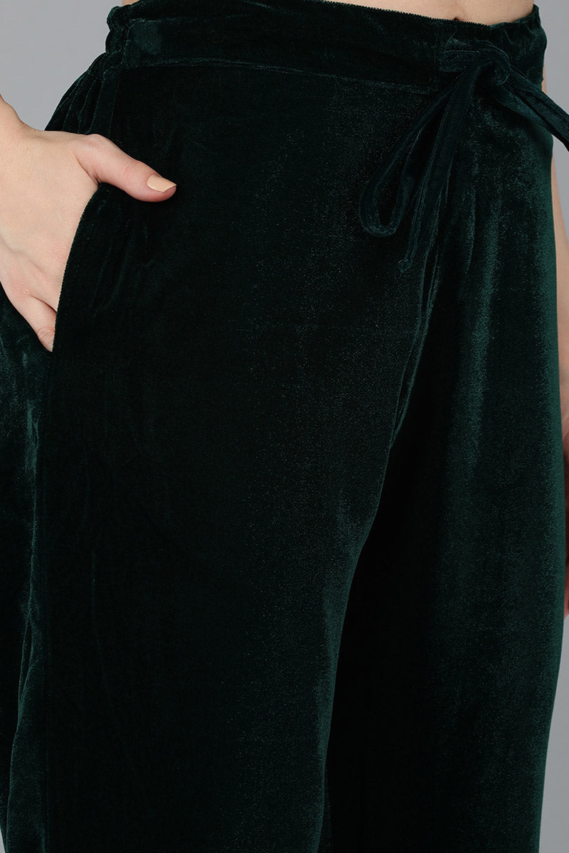 Women's Velvet Solid Kurta Pant With Dupatta
