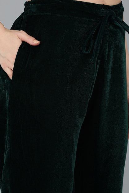 Women's Velvet Solid Kurta Pant With Dupatta