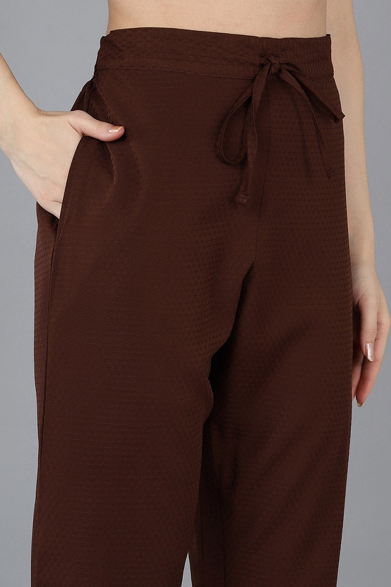 Women's Poly Silk Yoke Design Kurta Pants With Dupatta
