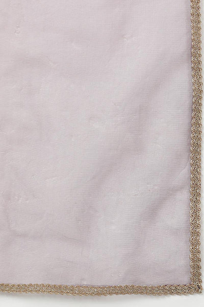 Women's Silk Blend Embroidered Woven Design Kurta Pant With Dupatta