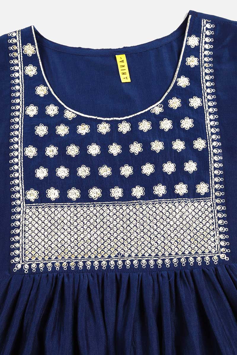 Women's Silk Blend Yoke Design Kurta Pant With Dupatta