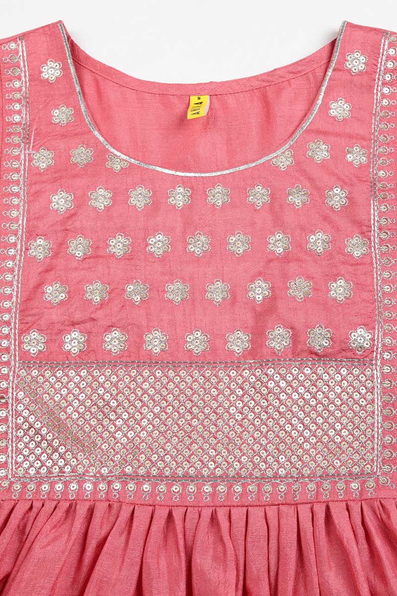 Women's Silk Blend Embroidered Solid Kurta Pant With Dupatta