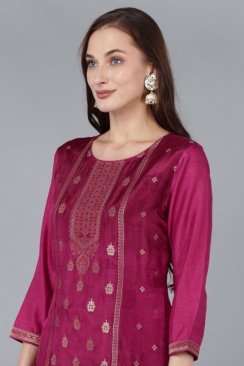 Women's Viscose Rayon Woven Design Kurta Pant With Dupatta