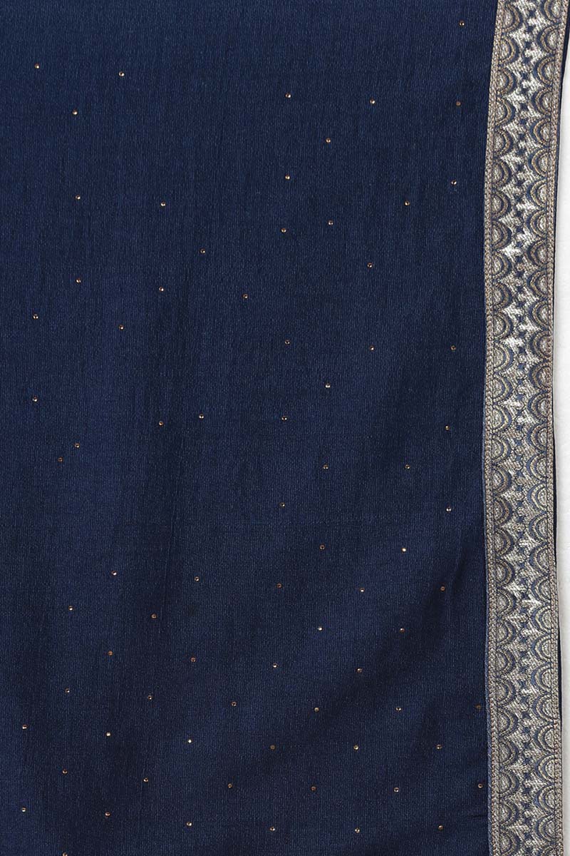 Women's Silk Blend Embroidered Kurta Pant With Dupatta