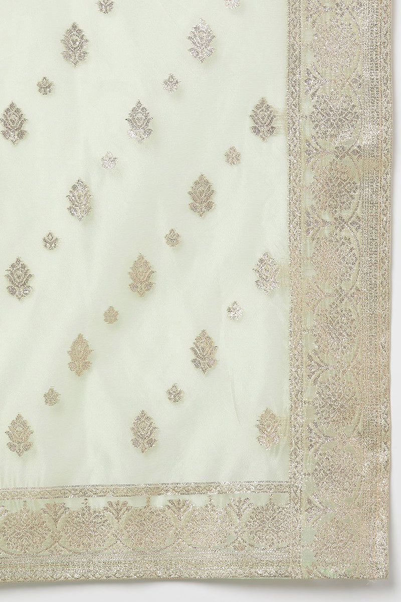 Women's Poly Chanderi Straight Kurta Pant With Dupatta