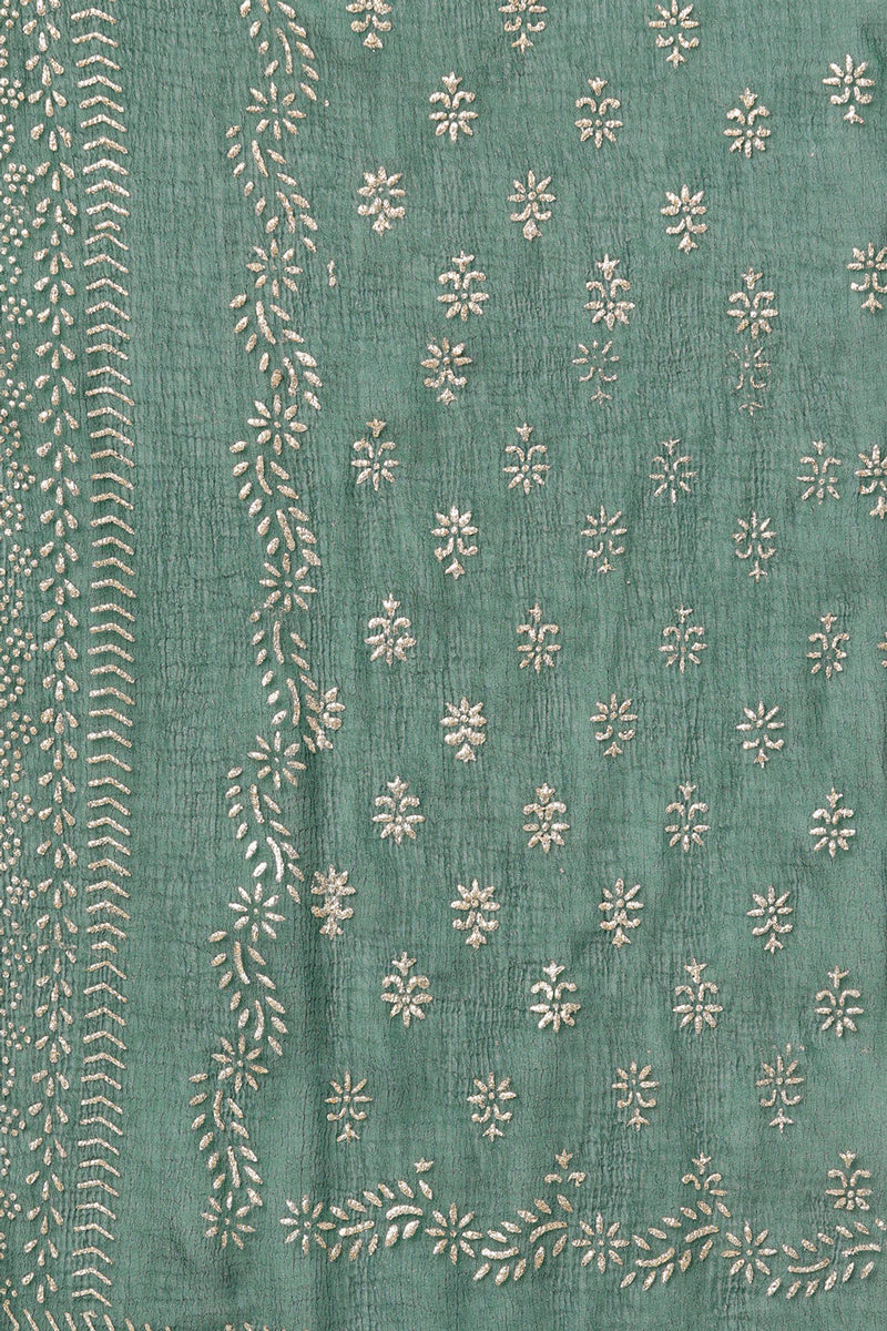 Women's Silk Blend Woven Design Kurta Pant With Dupatta