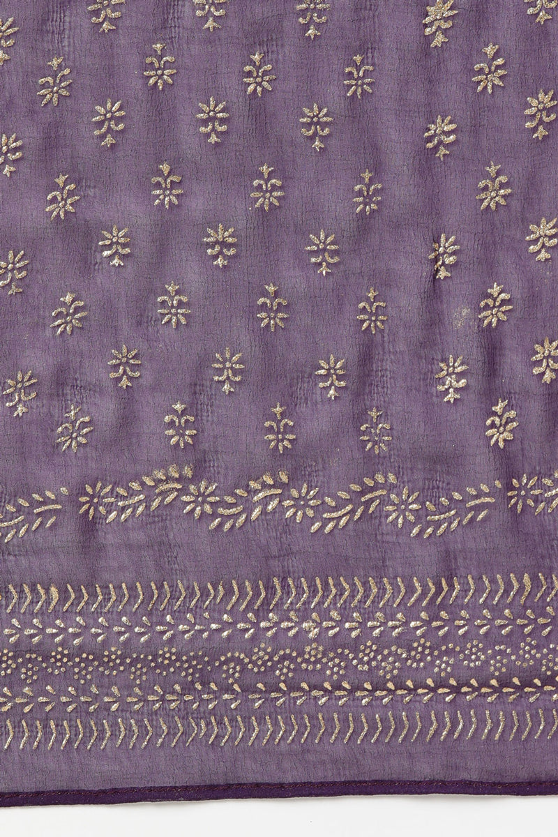 Women's Silk Blend Woven Design Kurta Pant With Dupatta