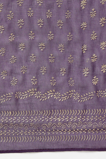 Women's Silk Blend Woven Design Kurta Pant With Dupatta