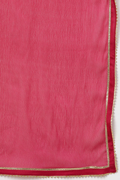 Women's Silk Blend Embroidered Kurta Pant With Dupatta