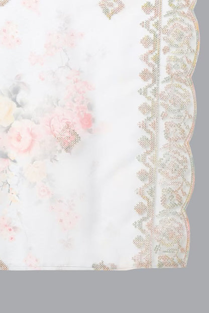 Women's Organza Embroidered Kurta Pants With Dupatta
