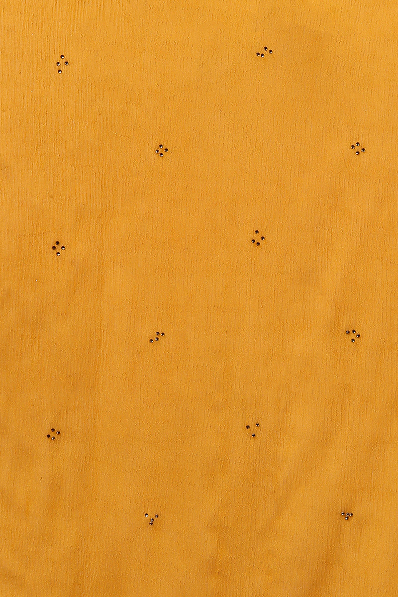 Women's Silk Blend Mustard Embroidered Straight Kurta Pant With Dupatta