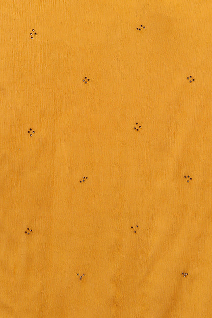 Women's Silk Blend Mustard Embroidered Straight Kurta Pant With Dupatta
